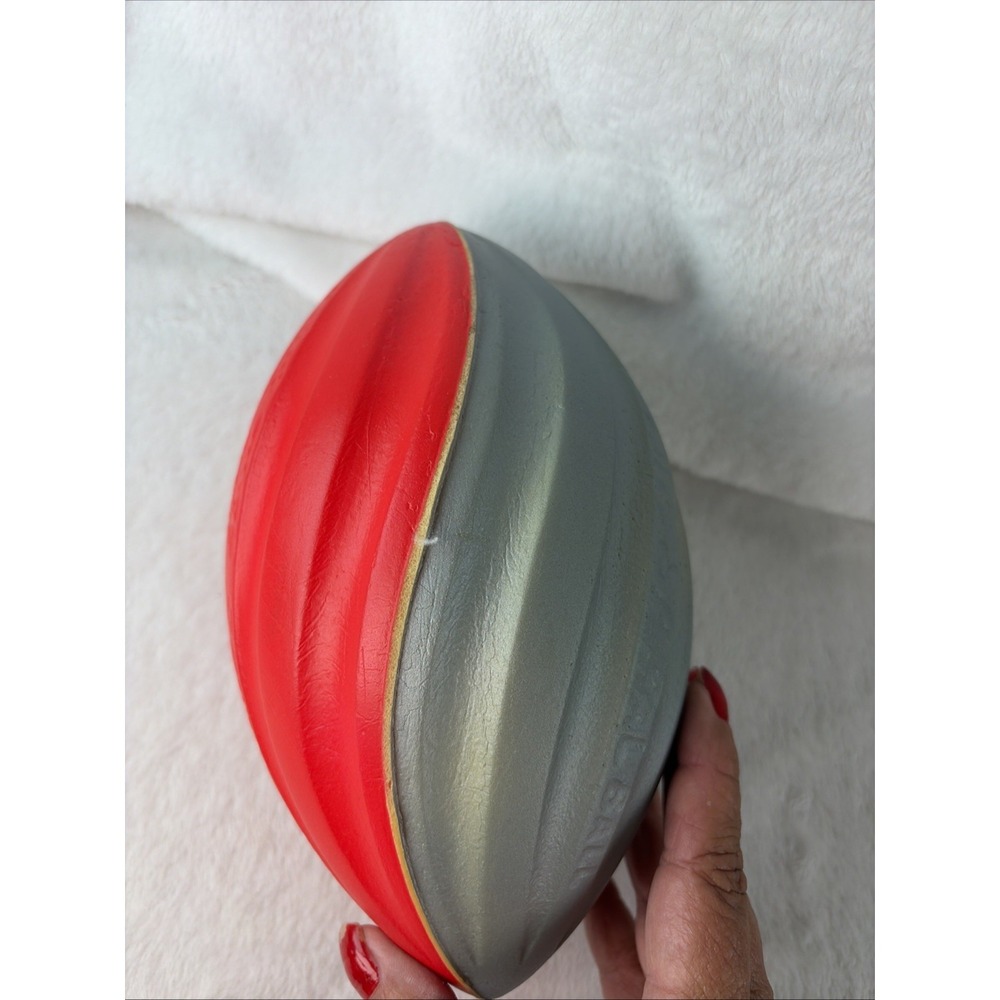 Vintage 1990 Just Toys Super Tuff Spiral Foam Football Red Retro Memorabilia EUC
